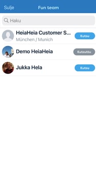 Kutsu tiimiin jäseniä